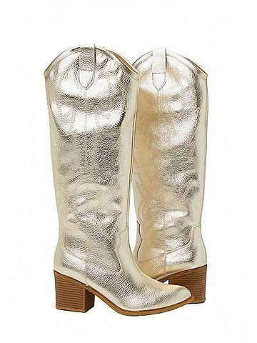 Dirty Laundry Women's Upwind Western Knee High Boots in Gold (view 2)