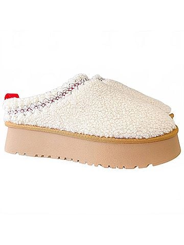 CCOCCI Women's Isaac Sherpa Platform Slipper in White (view 1)
