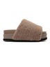 ROAM Brown Women's Fuzzy Stack Slides in Brown Size 8 - photo 1