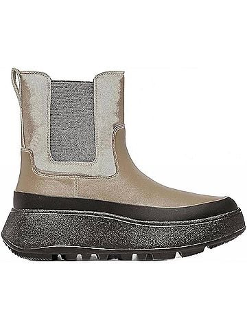 FitFlop Women's F-Mode Leather Lace-Up Flatform Ankle Boots in Minky Grey (view 1)