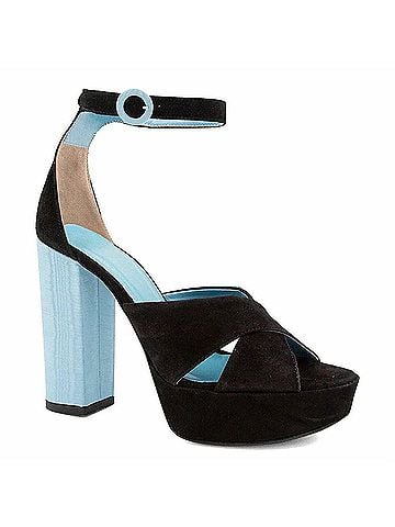 Valentina Rangoni Women's Miglio Block Heel Platform Sandals in Black/Blue (view 1)