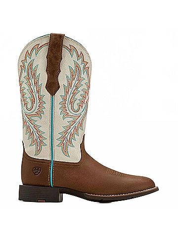 Ariat Women's Round Toe Stretchfit Cowgirl Boot in Sandstorm/Ivory (view 1)