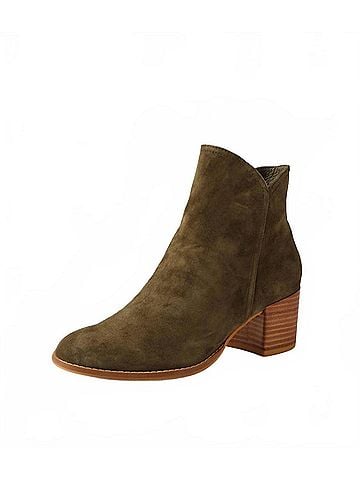 Django & Juliette Women's Mockas Ankle Boots in Olive Suede (view 2)