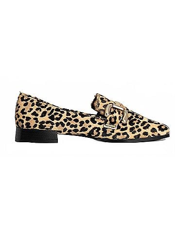 Shu Shop Women's Therese Leopard Hair Loafers in Brown/ Black (view 1)