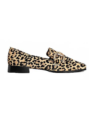 Shu Shop Women's Therese Leopard Hair Loafers in Brown/ Black (view 1)