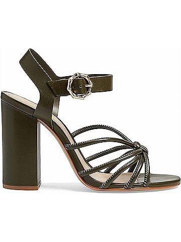 Schutz Women's Mahi Block Sandal in Military Green (view 1)