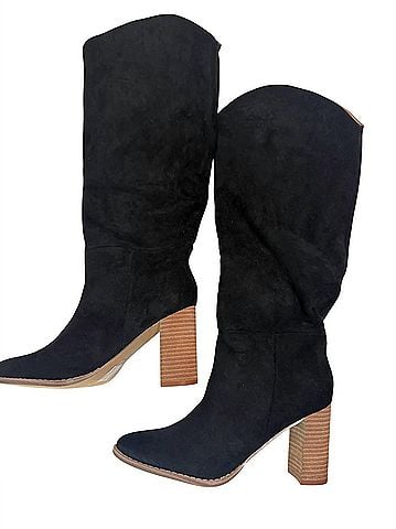 Mi.Im Women's Tall Suede Boot in Black (view 2)