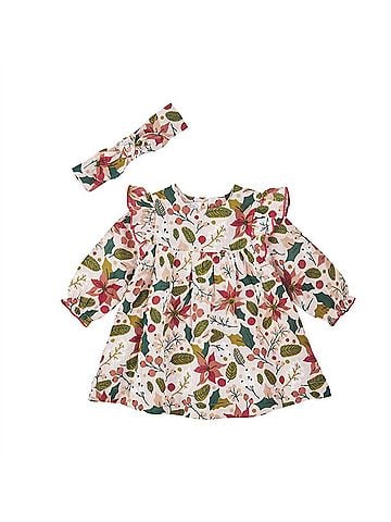 Mud Pie Girl's Poinsettia Dress & Headband Set (view 1)
