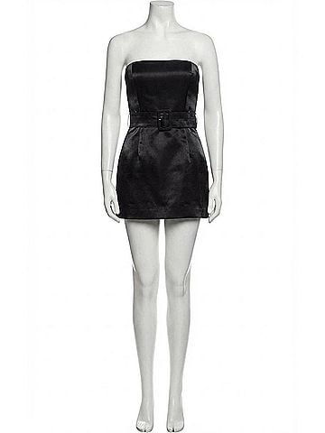 Amanda Uprichard Fae Strapless Satin Mini Dress (view 1)