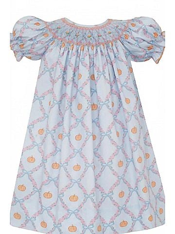 Anavini Girl's Short Sleeve Smocked Bishop Dress (view 1)