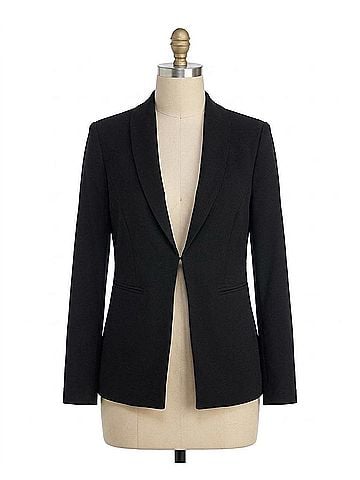 Nicole Miller Isla Stretch Crepe One Button Blazer in Very Black (view 1)