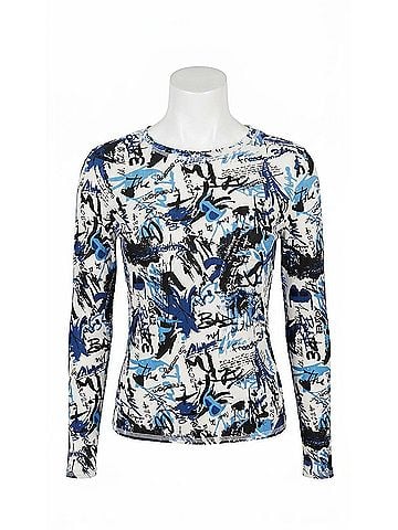 Elliott Lauren Seam Front Perfect Stretch Tee in Blue (view 1)