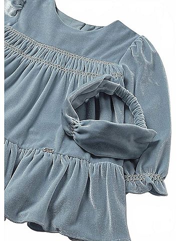 Mayoral Girl's Long Sleeve Velvet Dress With Headband (view 2)