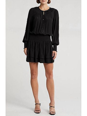 Ramy Brook Clarinda Smocked Drop Waist Mini Dress (view 2)