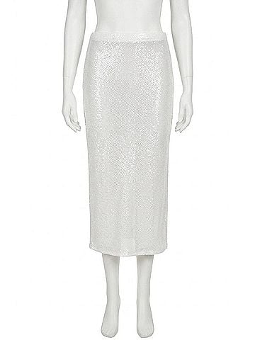 Enza Costa Sequin Skirt in Off White (view 1)