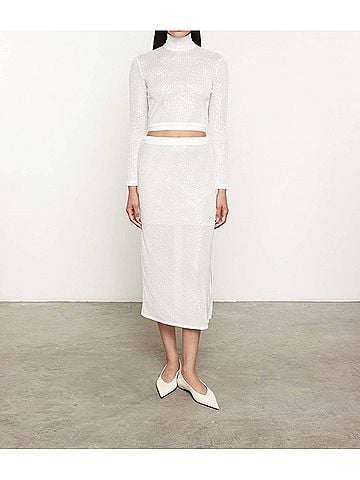 Enza Costa Sequin Skirt in Off White (view 2)