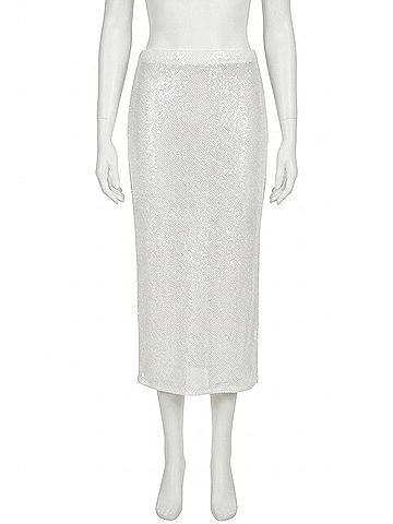 Enza Costa Sequin Skirt in Off White (view 1)