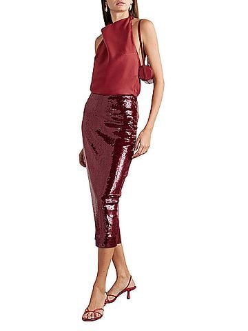 Veronica Beard Koa Skirt in Wine (view 2)