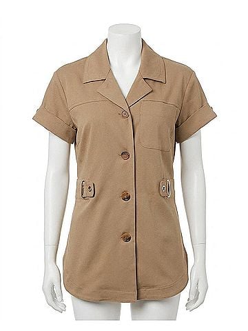 Lyssé Valley Elasticated Waist Jacket in Pecan (view 1)