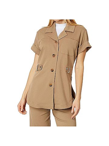 Lyssé Valley Elasticated Waist Jacket in Pecan (view 2)
