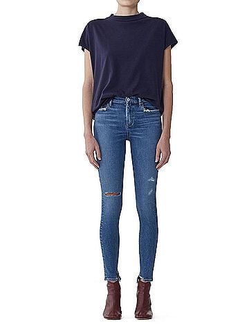 AGOLDE Sophie High-Rise Ankle Pentacle Jeans in Blue (view 2)