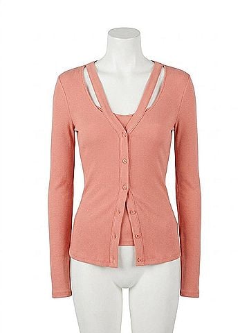 Paige Sycamore Cardigan in Coral Pink (view 1)