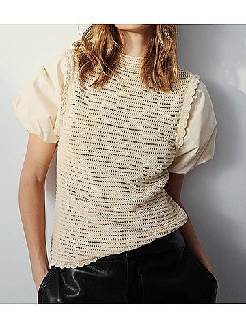 Melissa Nepton Mariella Sweater Top in Cream (view 2)