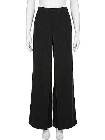 Joseph Ribkoff Front Overlay Wide Leg Pants in Black (view 1)