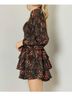 Entro Print Multi Color Square Neck Long Sleeve Tiered Romper Size S - photo 3