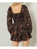 Entro Print Multi Color Square Neck Long Sleeve Tiered Romper Size S - photo 4
