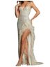 Jovani Solid White Sequin Feather Gown Size 0 - photo 2