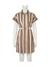 Cleobella Stripes Brown Sable Mini Dress Size M - photo 1
