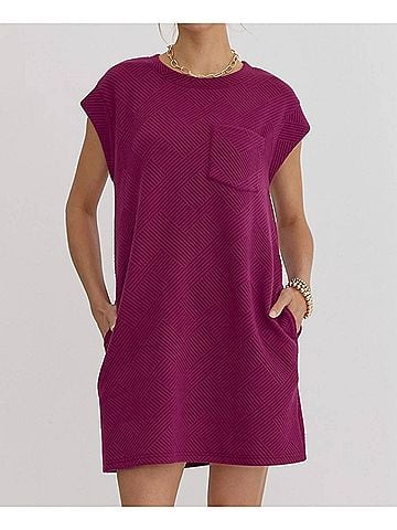 Entro Quilted Round Neck Sleeveless Mini Dress (view 2)