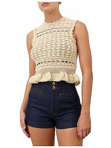 Zimmermann Wanderlust Crochet Sleeveless Tank Top (view 2)