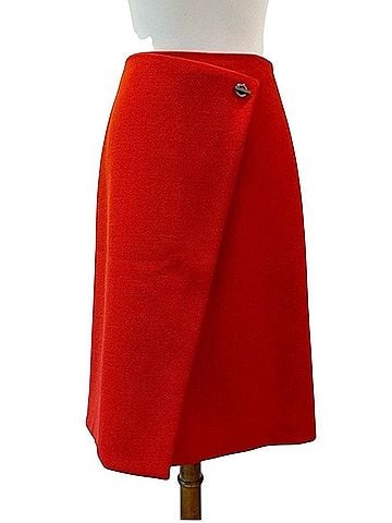 HUGO BOSS Vubali Wool Blend Asymmetric Faux Wrap Formal Skirt (view 1)