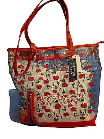 Ed Hardy EHPVC1: RED CHERRIES Leather Tote (view 1)
