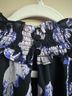 o.p.t 100% Polyester Floral Purple Black Cocktail Dress Size S - photo 10