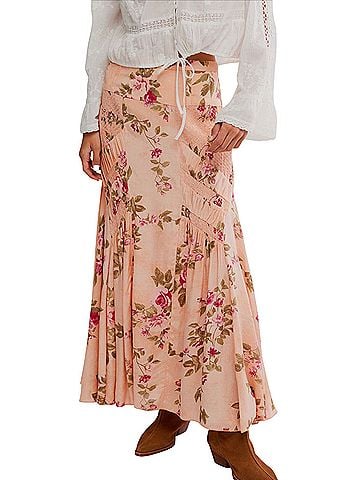 Free People Rowan Floral Smocked Skirt  Casual Skirt (view 1)