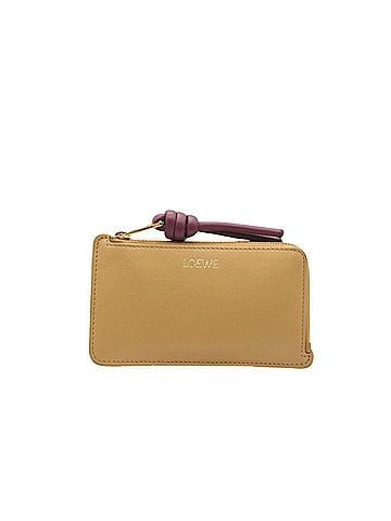 Loewe LOEWE Shiny Napa Calf Knot Coin Card Holder in Sahara Crimson (CEM1Z40X02) - Yellow and Bordeaux Leather for Women (view 1)