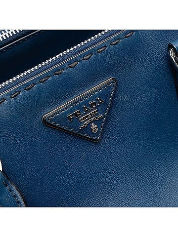 Prada Medium City Calf Hand Stitched Galleria Double Zip Satchel (view 2)