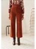 Sézane 100% Leather Brown Casual Pants Size 8 - photo 3