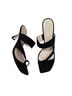 Stuart Weitzman 100% Suede Black Sandals Size 8 1/2 - photo 4