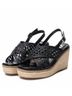 XTI Black Women's Wedge Sandals Size 9 1/2 - photo 4