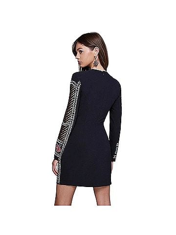 Bebe Beaded Sequin Crepe Dress Cocktail Dress (view 2)