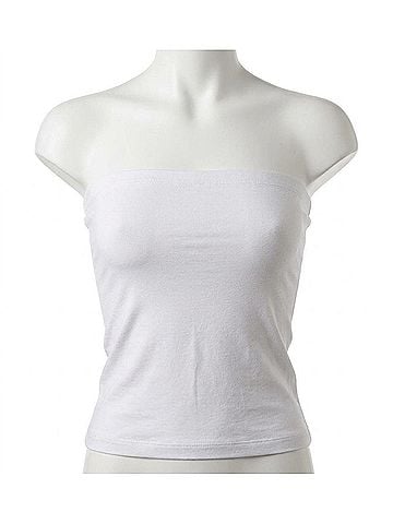 Zenana Premium Cotton Built-in-Bra Tube Top in White (view 1)