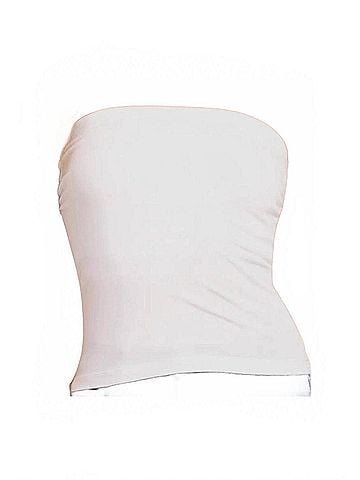 Zenana Premium Cotton Built-in-Bra Tube Top in White (view 2)