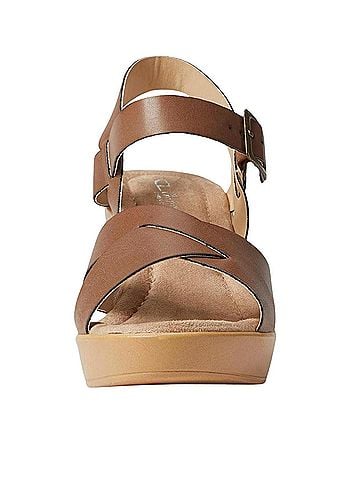 CL by Laundry Lady Like Ankle Strap Platform Sandal in Brown (view 2)