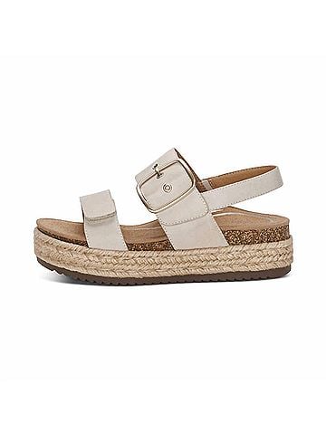 Aetrex Women's Vania Platform Sandal in Cream (view 2)