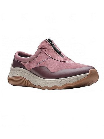Clarks Women's Jaunt Way Clog in Dark Rose Suede (view 1)