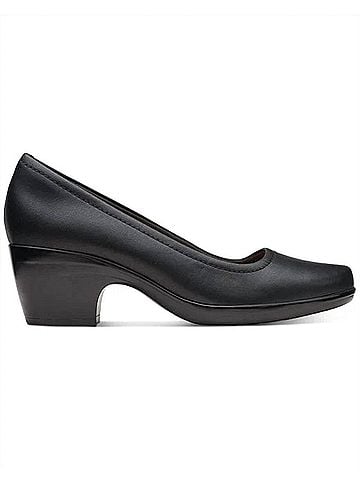 Clarks Women's Emily Belle Pump in Black Leather (view 1)